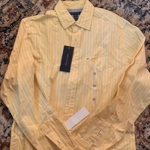 Tommy Hilfiger XS NWT Yellow/white Botton down